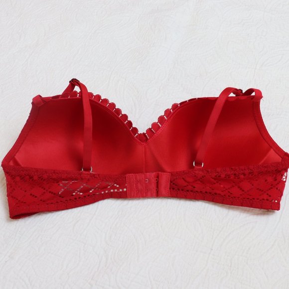 Lucky Brand | Red Lace Bra Size 36C Wireless, Lightly Padded - Picture 4 of 10